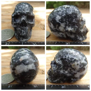 1.96" Zebra Agate Stone Skull Hand Carved Realistic 93.1g 3.3oz Crystal Healing - Picture 1 of 12