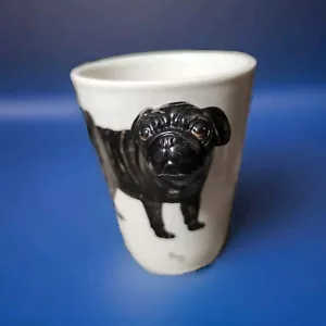 Tazza da caffè blu cane strega bianca nera manico 3D TESTA DI TAZZA dipinta a mano 10 oz - Foto 1 di 6