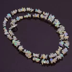 28.45 Ct. Natural Ethiopian Opal Black Spinel Smooth Beads Necklace 16" A-2117 - Picture 1 of 1