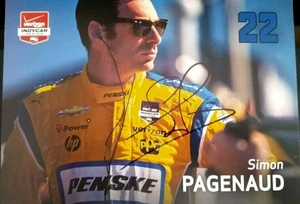 SIMON PAGENAUD AUTOGRPHED #22 PENSKE RACING INDY CAR INDIANAPOLIS 500 HERO CARD - Picture 1 of 2