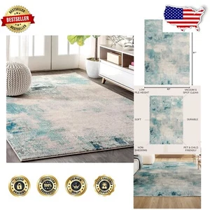 5' x 8' Transitional Abstract Rug - Durable Low-Pile for High Traffic Areas - Picture 1 of 12