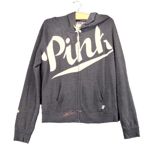UNDERCOVER Felpa con cappuccio rosa Victoria's Secret full zip donna grigio medio grande logo