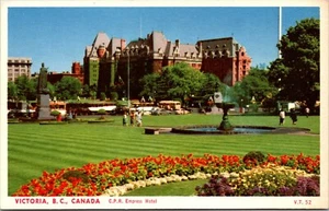 C.P.R. Empress Hotel Victoria B.C. Postal cromada de Canadá - Imagen 1 de 2