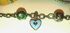 Brighton Armband süß Herz Charm - 4 Blatt Kleeblatt und Blume Perlen & DOSE 8" - Bild 1 von 8