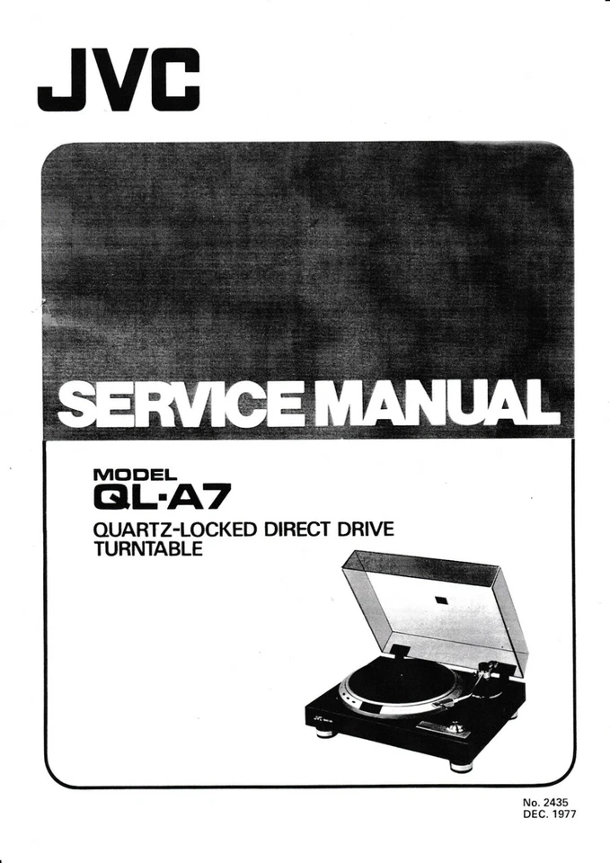 Servizio Manuale di Istruzioni per JVC QL-A7 - Immagine 1 di 1