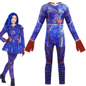 Book Week Descendants 3 Costume Evie Jumpsuit Glove Girl's Dress Cosplay Party - Picture 1 of 3