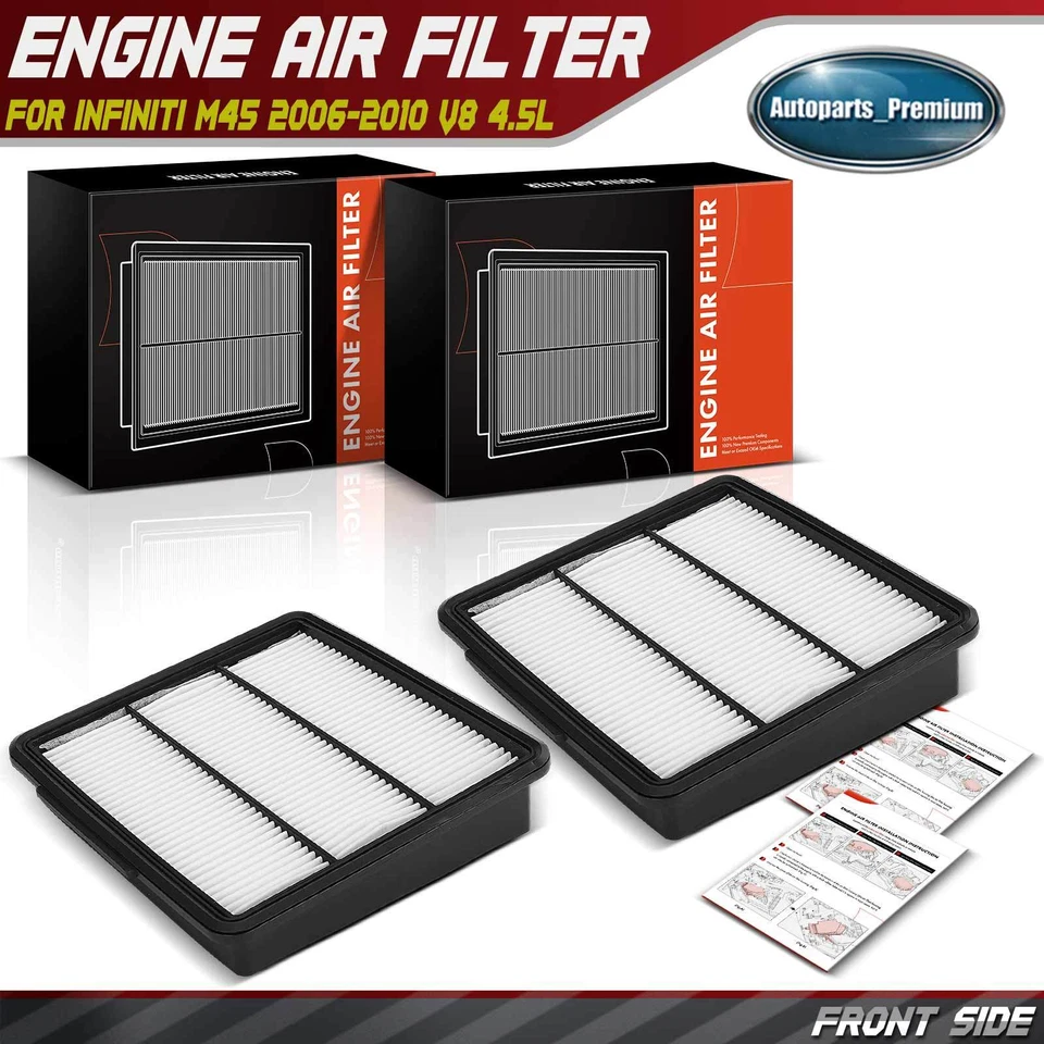 2x Filtro de aire del motor para INFINITI M45 2006 2007 2008-2010 V8 4,5 L panel rígido Foto 1 de 4