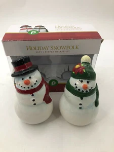 Publix Holiday Snowfolk Keramik Salz und Pfefferstreuer Set Zugabe Edition - NEU! - Bild 1 von 9