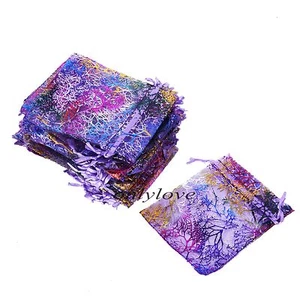 25/50/100 Sheer Coralline Organza Jewelry Pouch Wedding Party Favor Gift Bags - Picture 1 of 10