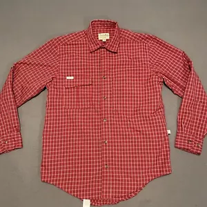 Cabela's Hemd Herren Medium rot kariert Langarm Knopfleiste Taschen Polyester - Bild 1 von 5