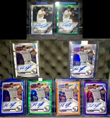 🔥⚾️ KARL KAUFFMAN Rookie Auto 2020 1st Bowman Chrome ORANGE /25 ETHAN SMALL RC - Image 1 of 4