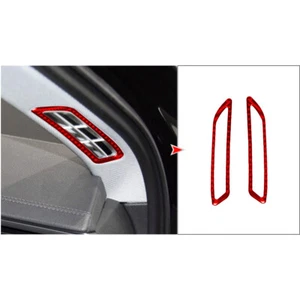 For Audi A6LA7 2019-2021 2X Air Outlet Panel Trim Cover Carbon Fiber Sticke RED - Picture 1 of 11