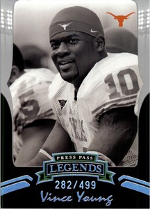 2006 Press Pass Legends Silver Titans Football Card #S39B Vince Young B&W/499