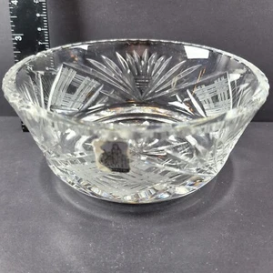 CASTLE CRYSTAL Heavy Crystal Glass CANDY DISH Vintage 6" x 2.75" Round Bowl - Picture 1 of 17