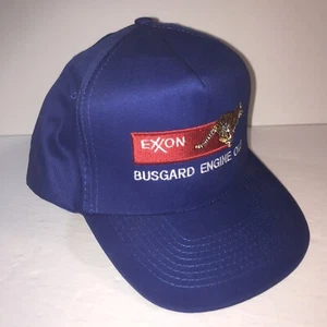 Vintage Exxon Tiger Logo SnapBack Trucker Mütze Kappe Busgard Motoröle blau - Bild 1 von 8
