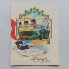 Vintage Titanic Style Christmas Greetings Across the Sea by Boat Card