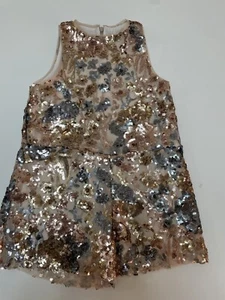 NEW Zara Jumpsuit Sequins Gold Silver Sleeveless Girl 6 Years - Picture 1 of 10