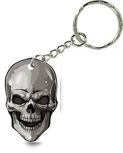 Keychain key ring keyring car motorcycle skull biker maltese cross r1 - Picture 1 of 1