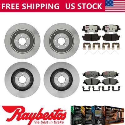 Rotores de freno delanteros traseros y pastillas de freno híbridas para Hyundai Santa Fe Sport 2018 Foto 1 de 4