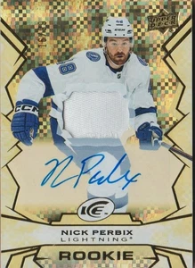 NICK PERBIX RC AUTO 2022-23 Upper Deck Ice /99 ROOKIE GOLDPATCH AUTOGRAPH # 136 - Picture 1 of 2