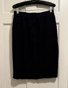St. John Collection By Marie Gray Womens Elastic Waist A Line Skirt Black Sz 14 - Picture 1 of 5