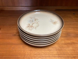 Platos laterales de pan de té vintage Denby Memories beige y marrón de 6 pulgadas x 6 - Imagen 1 de 5