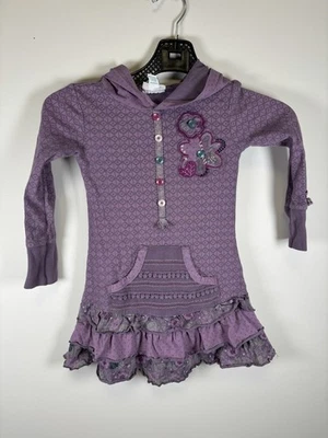 Girl's Naartjie Size 5 Purple Hooded Dress Size 5T - Image 1 of 4