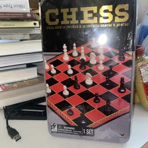 New Chess Board Game Full Size 12x12 Metal Case 1 Set - Picture 1 of 3