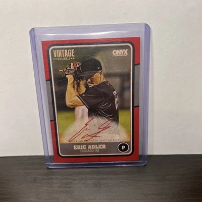 2025 Onyx Vintage Baseball Eric Adler Red Ink Auto /25 - Image 1 of 2