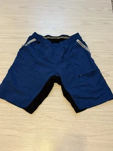 Fox Racing Mountain Bike Blue Shorts Mens Med Padded Liner Zip Pocket - Picture 1 of 10