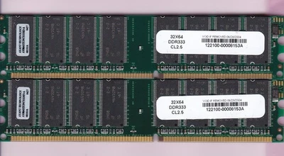 512MB 2x256MB PC-2700 AVANT AVM6432U39C5333K5-A DDR-333 MICRON MEMORY KIT PC2700 - Image 1 of 2