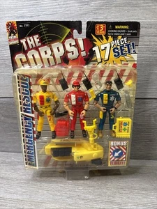 1999 Lanard The Corps! 4" Emergency Rescue 3 Man Crew Water Craft 17Pcs #3783 - Picture 1 of 14