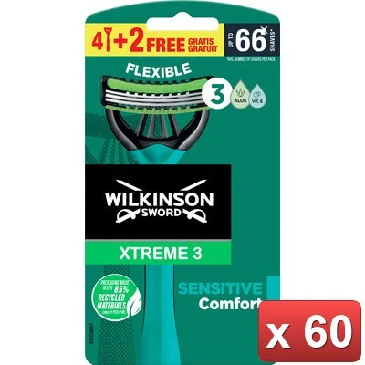 WILKINSON 60 PEZZI - XTREME 3 NEW SENS.PZ.4+2 IN 10 CONFEZIONI 0000000442887