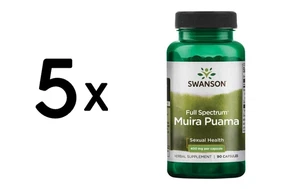 5 x Swanson Full-Spectrum Muira Puama Root, 400mg - 90 caps (205,50 EUR/kg) - Bild 1 von 1
