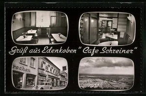 Passepartout-AK Edenkoben, Cafe Schreiner, Ortsansicht  - Picture 1 of 2