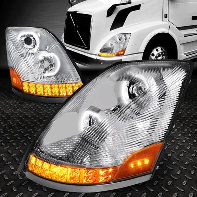 [LED DRL + INTERMITENTE SECUENCIAL] PARA FAROS PROYECTOR DUAL VOLVO VNL 04-18 Foto 1 de 4