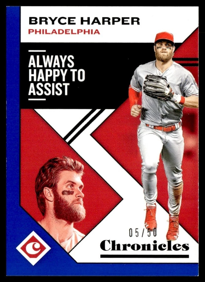 2019 Panini Chronicles Blue Bryce Harper 05/50 #5 - Image 1 of 2