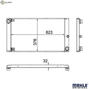 RADIATOR ENGINE COOLING CR 766 000P FOR BMW 5/E60/E66/E67 M57D30 N54B30A 3.0L - Picture 1 of 18