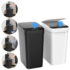 Mülleimer Automatik Sensor Abfalleimer mit Deckel Abfallbehälter 12L 2er Set DE - Bild 1 von 8