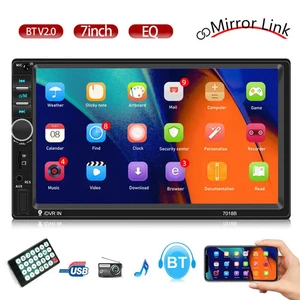 Double 2 Din 7” Car Stereo Touch Screen Car Radio Apple CarPlay Android Auto BT  - Picture 1 of 24