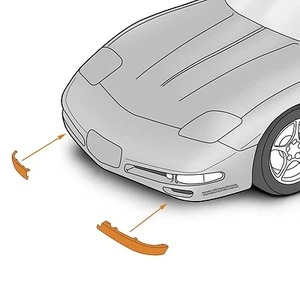 C5 Corvette Left + Right Front Lower Spoiler Sides Fits All 97 - 04 Corvettes - Picture 1 of 3