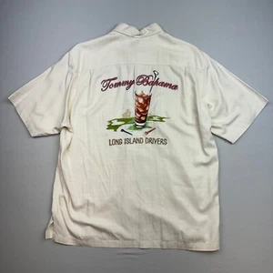Tommy Bahama Silk Shirt Adult Mens Large Embroidered Long Island Drivers Golf - Picture 1 of 7