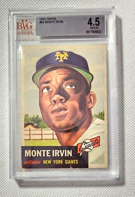 Monte Irvin 1953 Topps #62 grade 4.5 by Beckett - Image 1 of 2