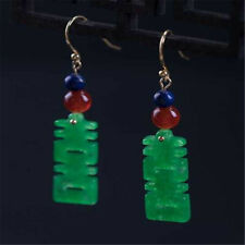 Natural Green jadeite  lapis lazuli Earrings Dangle Ms gift Thanksgiving Wedding