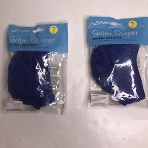 2 New Finis Toddler Swim Diaper Small 3-6 Months Large 6-12 Months Blue - Picture 1 of 4