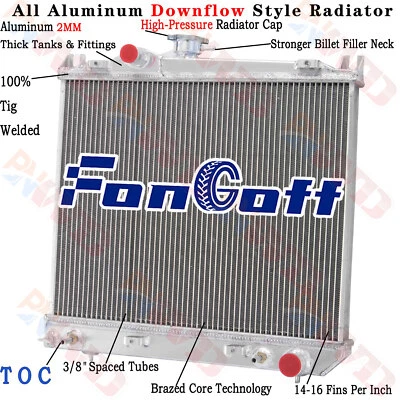3 Row Aluminum Radiator For 1987-1999 1988 1992 1994 Dodge Dakota 2.2L 2.5L 3.9L - Image 1 of 4