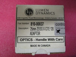 LUMEN DYNAMICS 810-00037 25mm ZEISS X-CITE 120 ADAPTOR NEW / Sealed - Picture 1 of 9