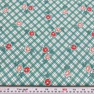 One Room Schoolhouse 2016 RJR Fabrics Florals Teal Cotton by the HALF YARD - Picture 1 of 2