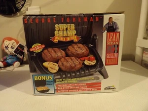 George Foreman Fat Reducing Grilling Machine & Bonus Belgian Waffle Maker NOB - Picture 1 of 6