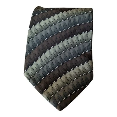 Grateful Dead 100% Silk Tie 4x58 Lady's Fan Fifth Set 1996 USA Made Green Brown - Image 1 of 4